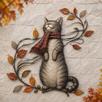 Autumn Cat Wall Decor