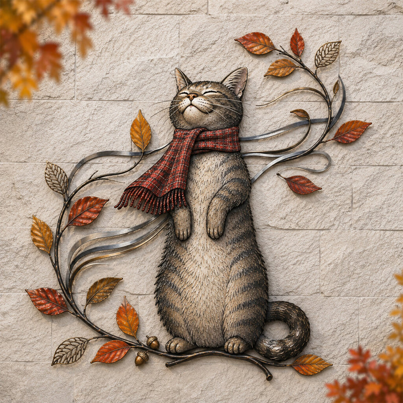 Autumn Cat Wall Decor