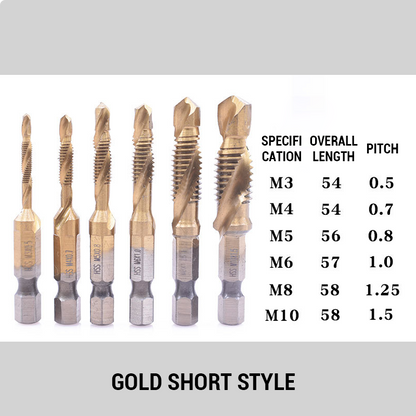 Tapping And Chamfering Integrated Hexagonal Shank Drill