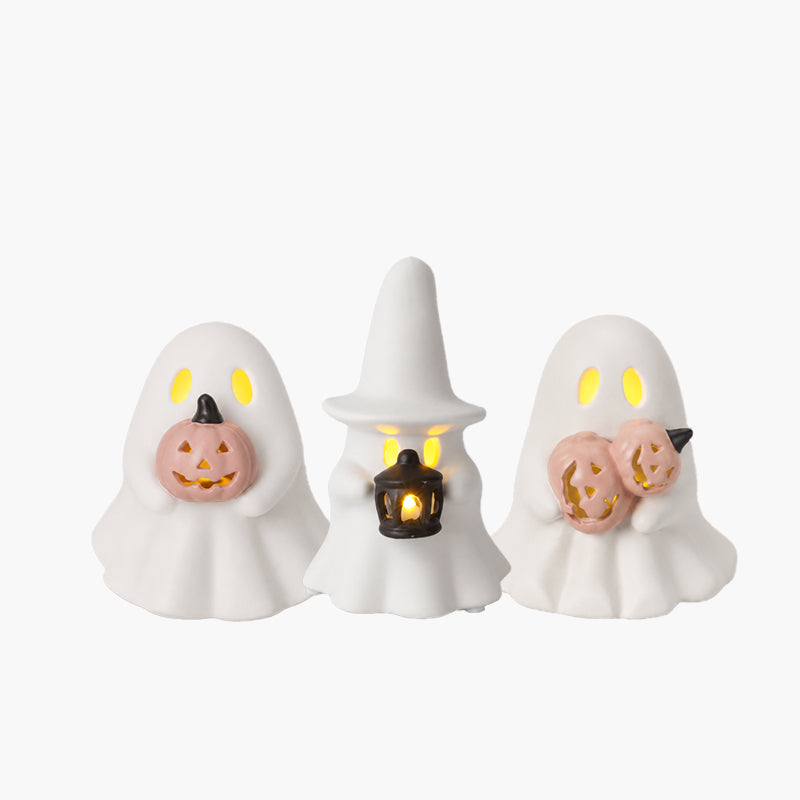 👻Luminous Ghost Ornament Set – Cozy Halloween LED Desktop Decor
