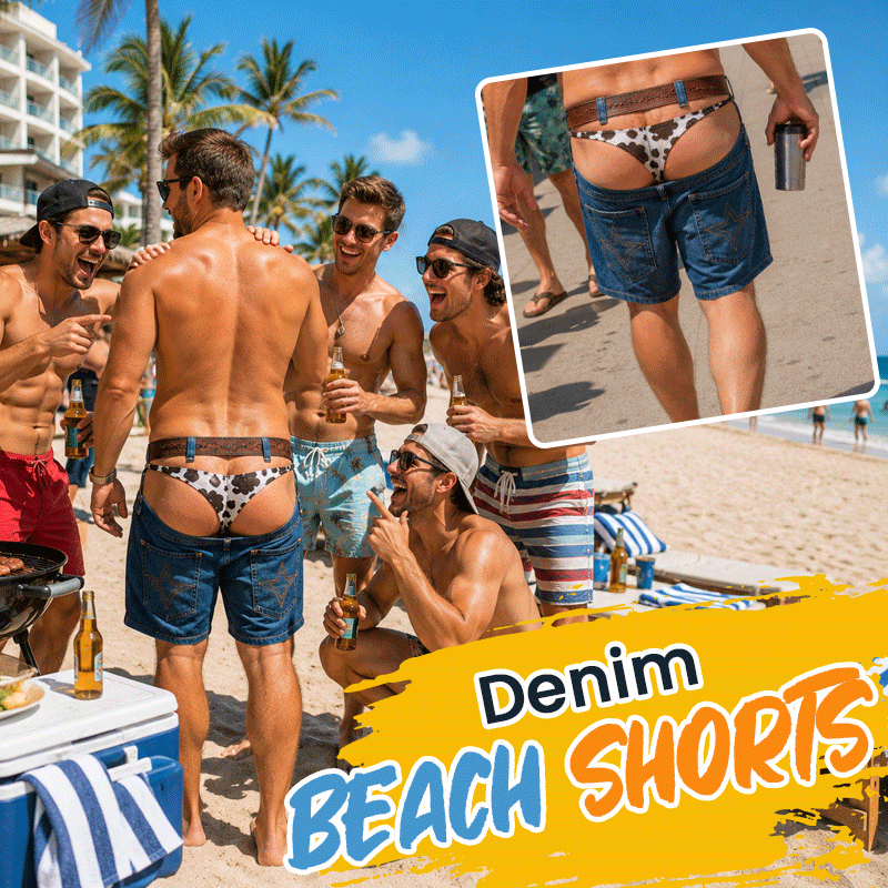 🏖️ Funny Denim-Style Party Shorts | The Ultimate Vacation Conversation Starter
