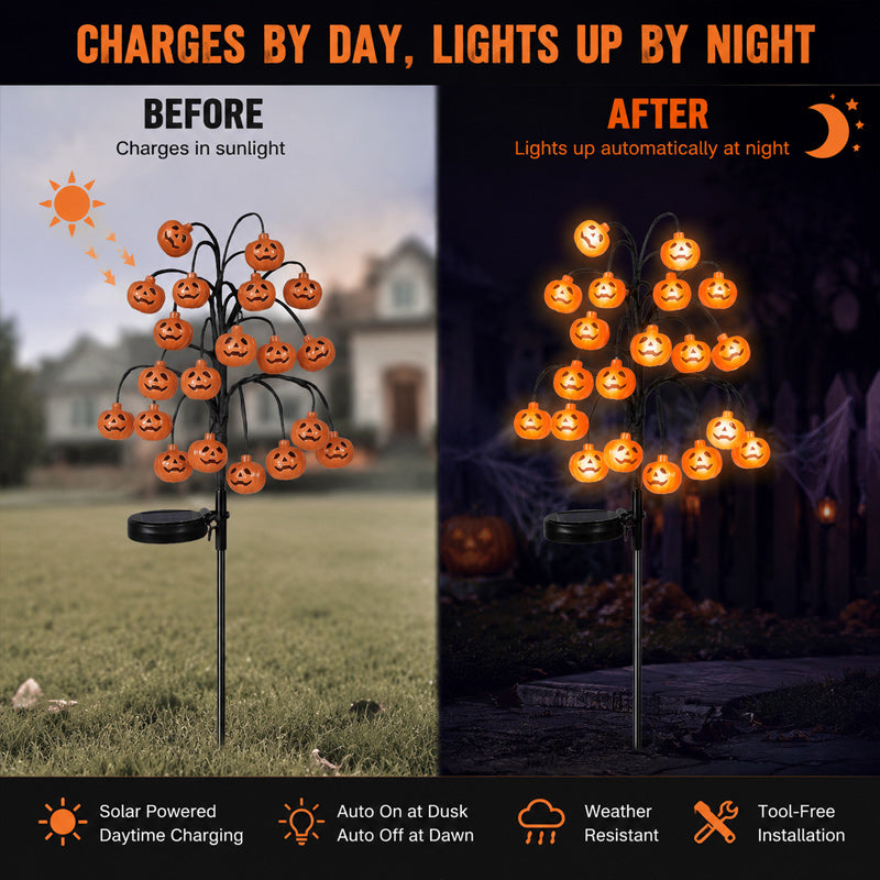 Solar Powered Halloween Branch & Garden Pathway Lights