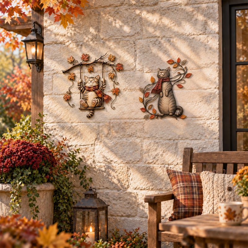 Autumn Cat Wall Decor