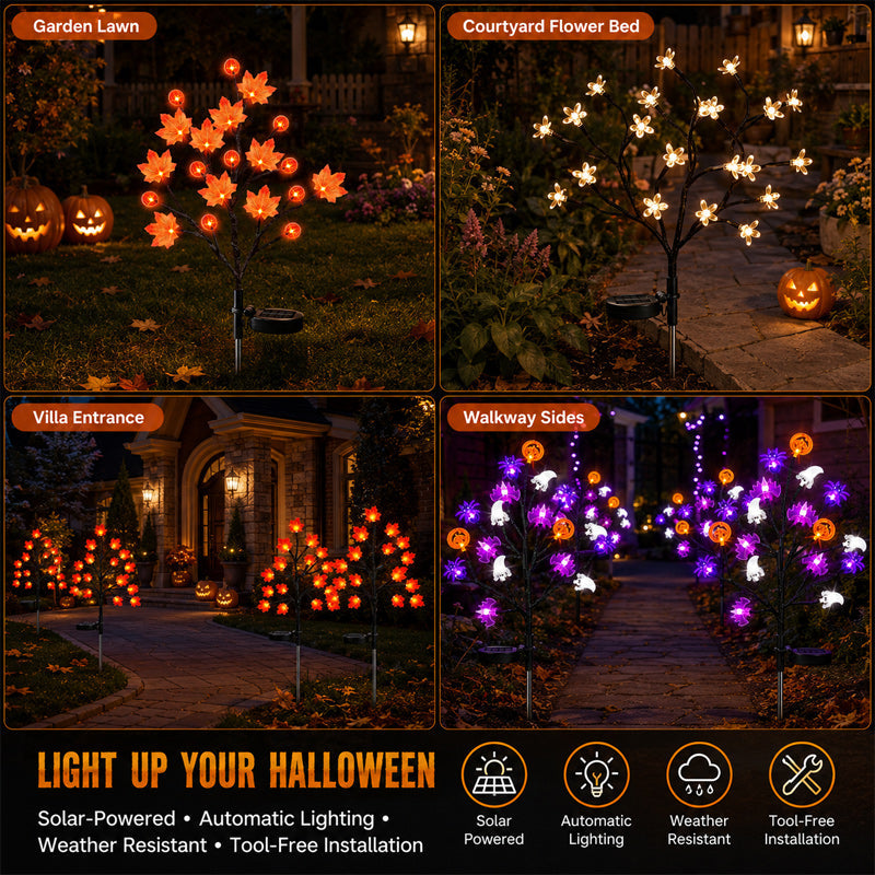 Solar Powered Halloween Branch & Garden Pathway Lights