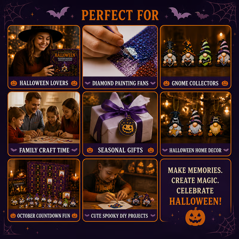 🎃✨ 31 Days of Gnome Surprises Halloween Diamond Painting Advent Calendar