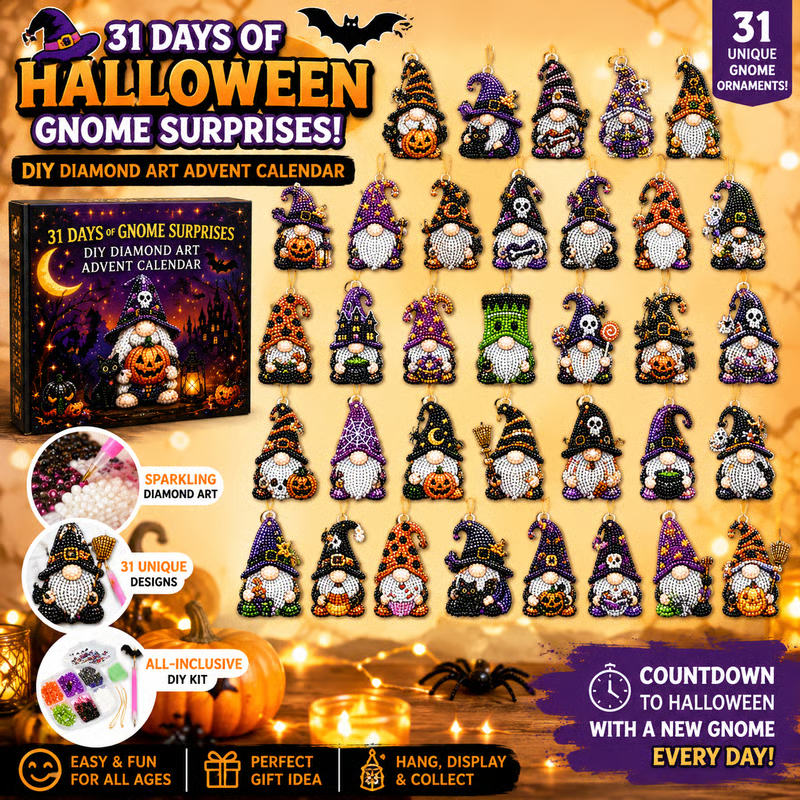 🎃✨ 31 Days of Gnome Surprises Halloween Diamond Painting Advent Calendar