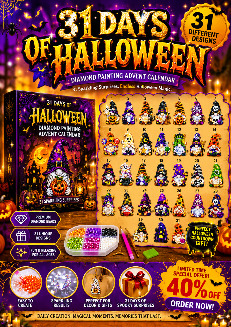🎃✨ 31 Days of Gnome Surprises Halloween Diamond Painting Advent Calendar