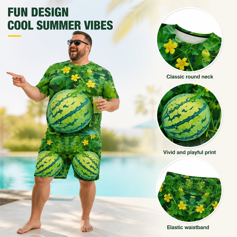 🍉 Watermelon Print Summer T-Shirt & Shorts Set | Fun Holiday Outfit