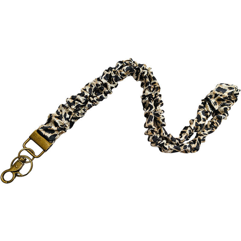 ✨Handmade Pleated Fabric Phone Lanyard with Metal Clasp - Long Neck Strap & Decorative Chain