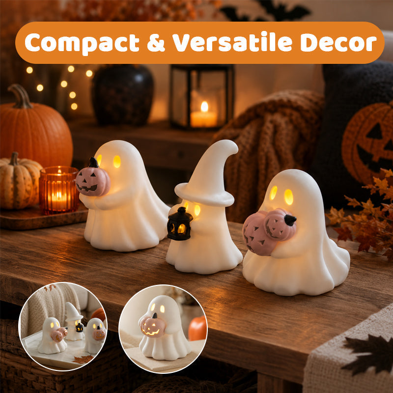 👻Luminous Ghost Ornament Set – Cozy Halloween LED Desktop Decor