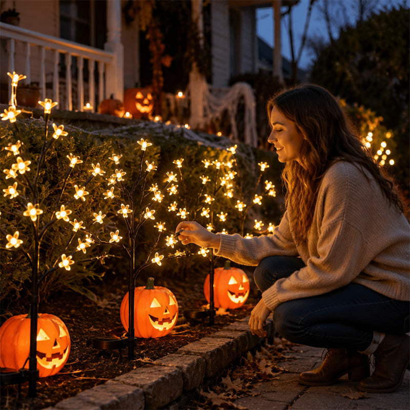 Solar Powered Halloween Branch & Garden Pathway Lights