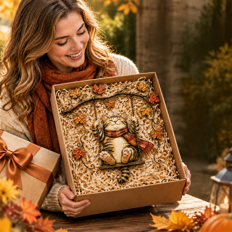 Autumn Cat Wall Decor