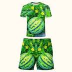 🍉 Watermelon Print Summer T-Shirt & Shorts Set | Fun Holiday Outfit
