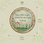 ✨ Handmade Angel Dance Round Metal Sign, Vintage Cottage Garden Wall Decor Gift