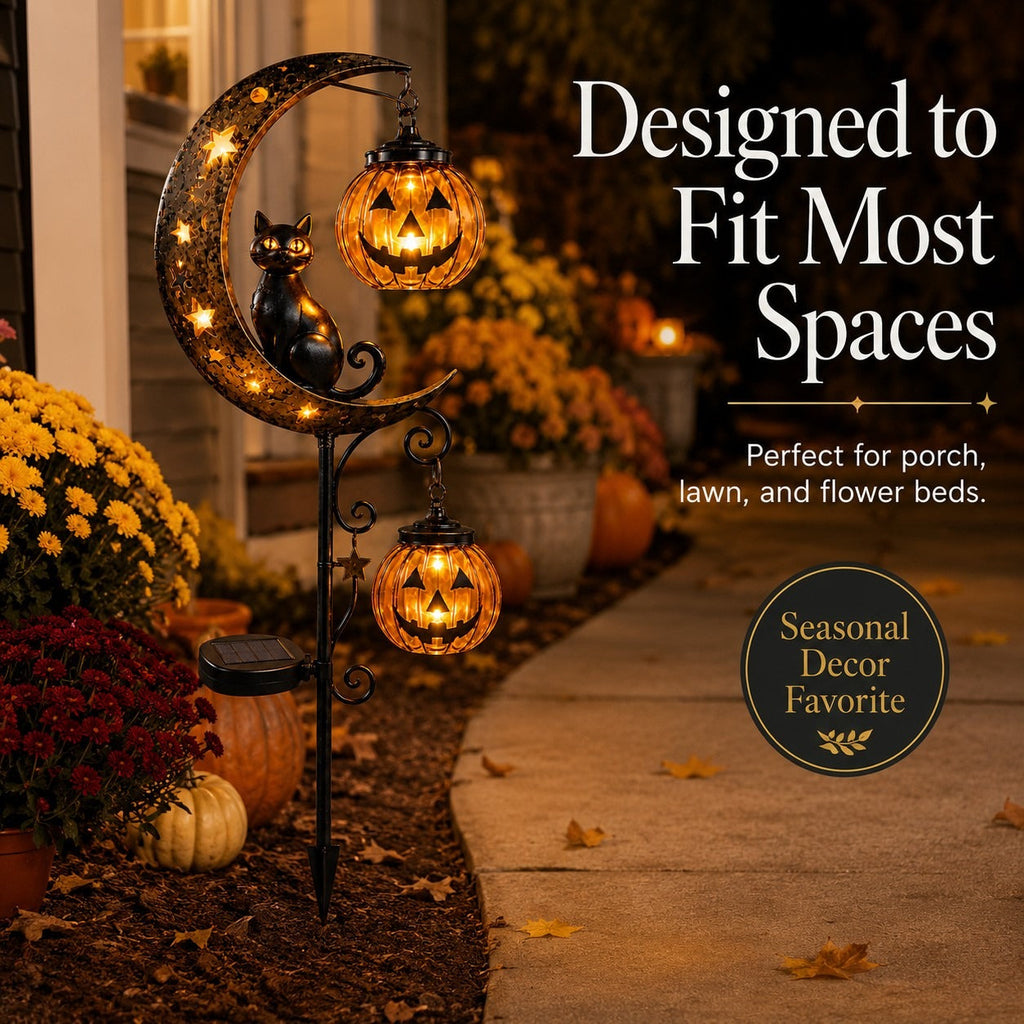 🎃 Pumpkin Moon Solar Garden Light – Halloween & Autumn Outdoor Decoration