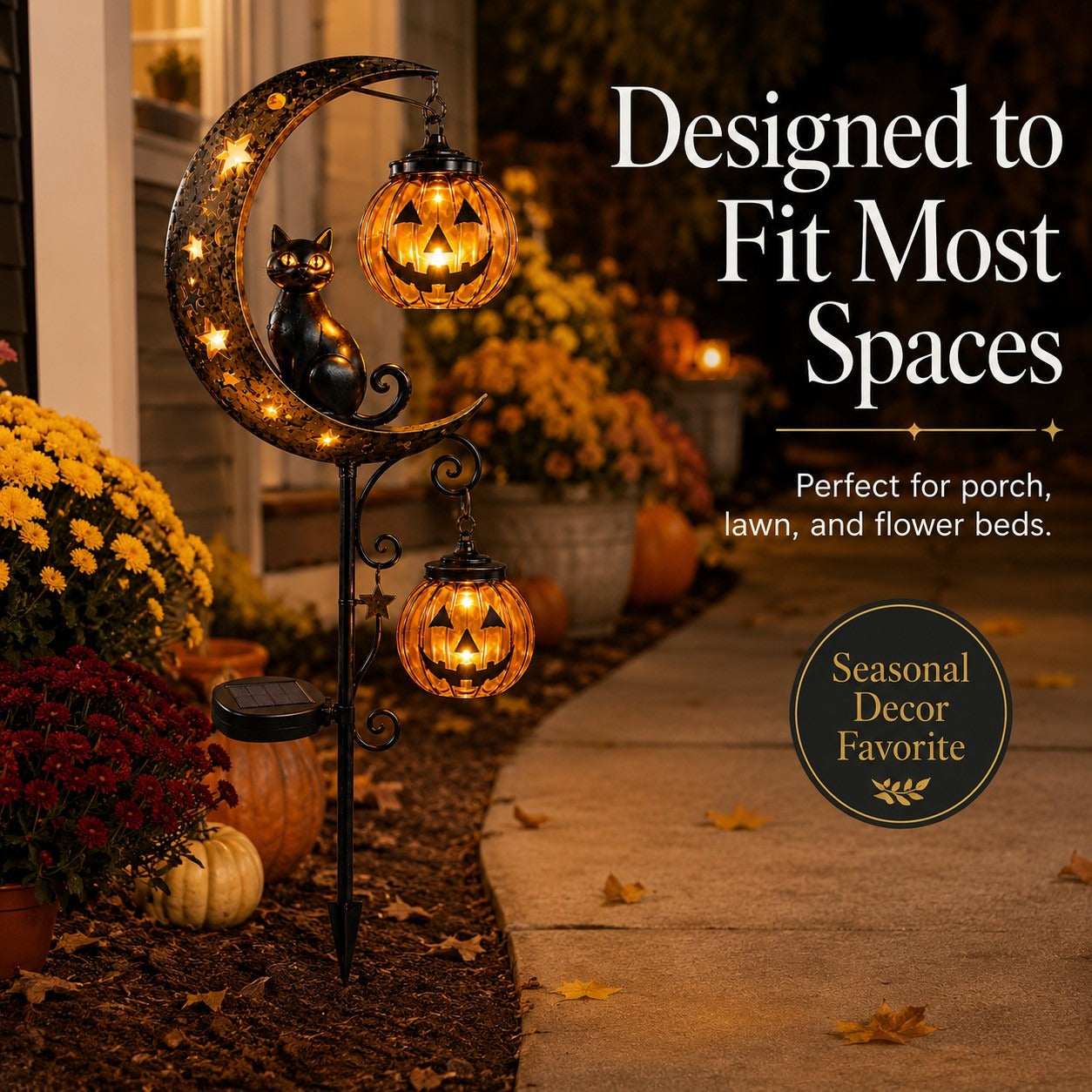 🎃 Pumpkin Moon Solar Garden Light – Halloween & Autumn Outdoor Decoration