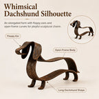Rustic Dachshund Metal Garden Sculpture | Sausage Dog Ornament