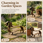 Rustic Dachshund Metal Garden Sculpture | Sausage Dog Ornament