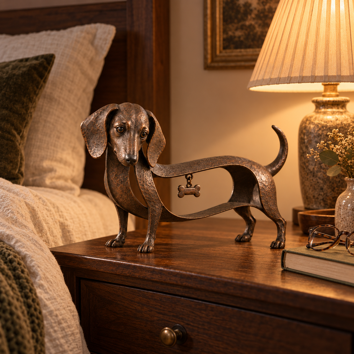 🐾Vintage-style Dachshund Sculpture – A Timeless Classic / Vintage Wrought-Iron Dachshund Ornament