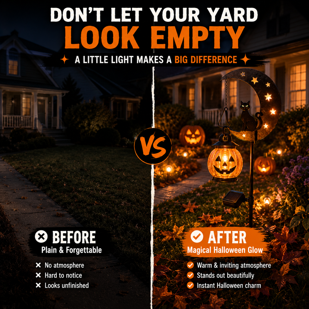 🎃 Pumpkin Moon Solar Garden Light – Halloween & Autumn Outdoor Decoration