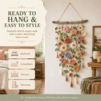 🌼 Boho Crochet Flower Wall Hanging Decor