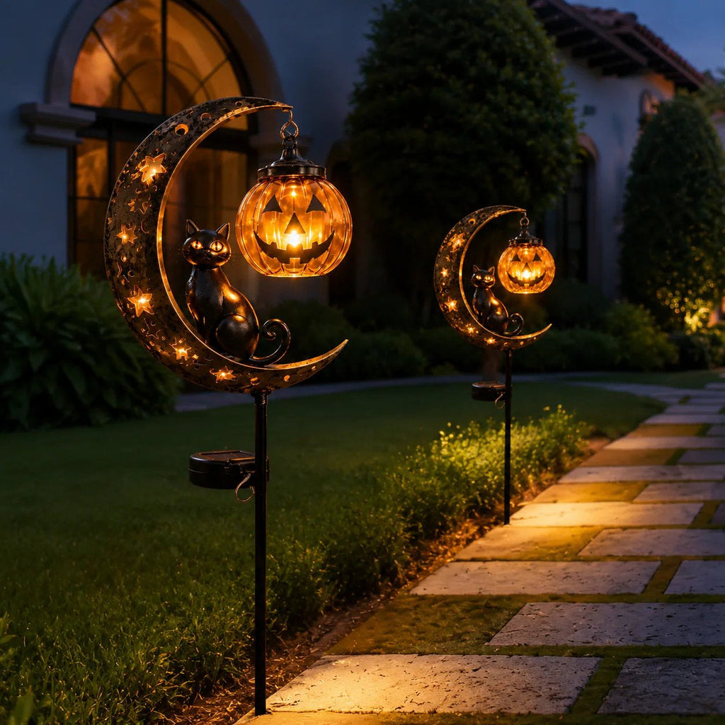 🎃 Pumpkin Moon Solar Garden Light – Halloween & Autumn Outdoor Decoration