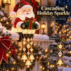 🎄 Lighted Christmas Railing Figurine with Cascading Holiday Lights