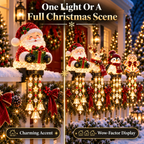 🎄 Lighted Christmas Railing Figurine with Cascading Holiday Lights