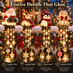 🎄 Lighted Christmas Railing Figurine with Cascading Holiday Lights