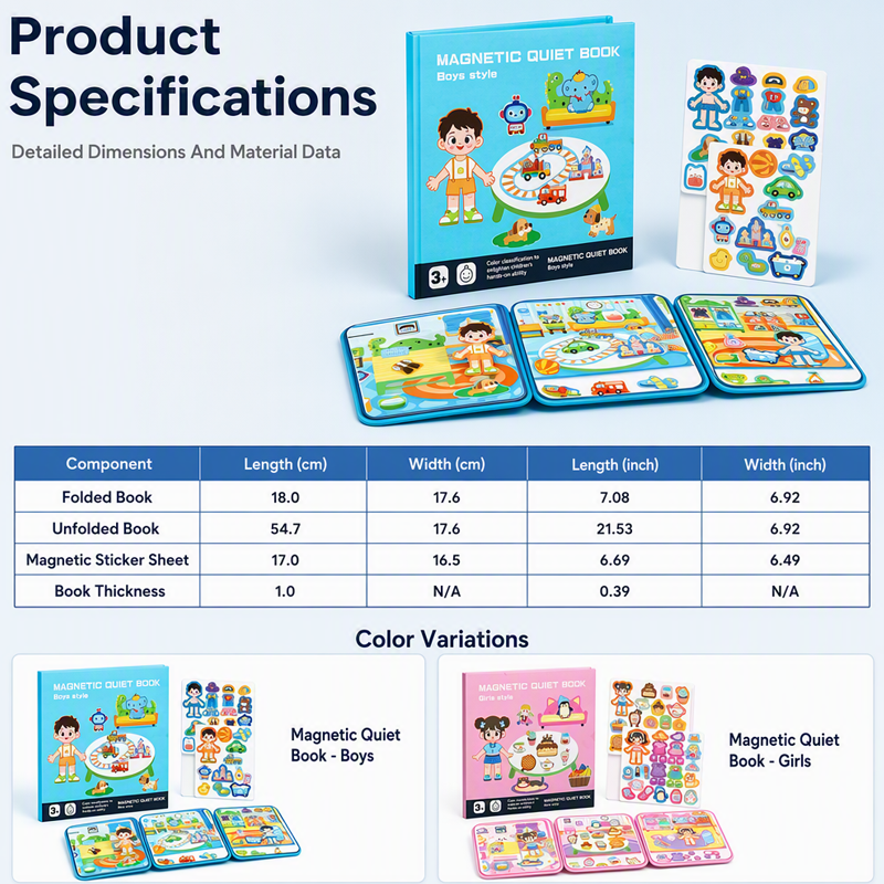 🧩  🧒Magnetic Quiet Book – Reusable Screen-Free Activity Book for Kids